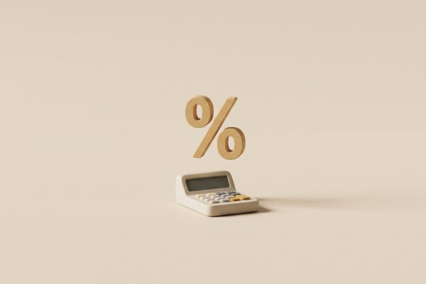 Une calculatrice avec un %